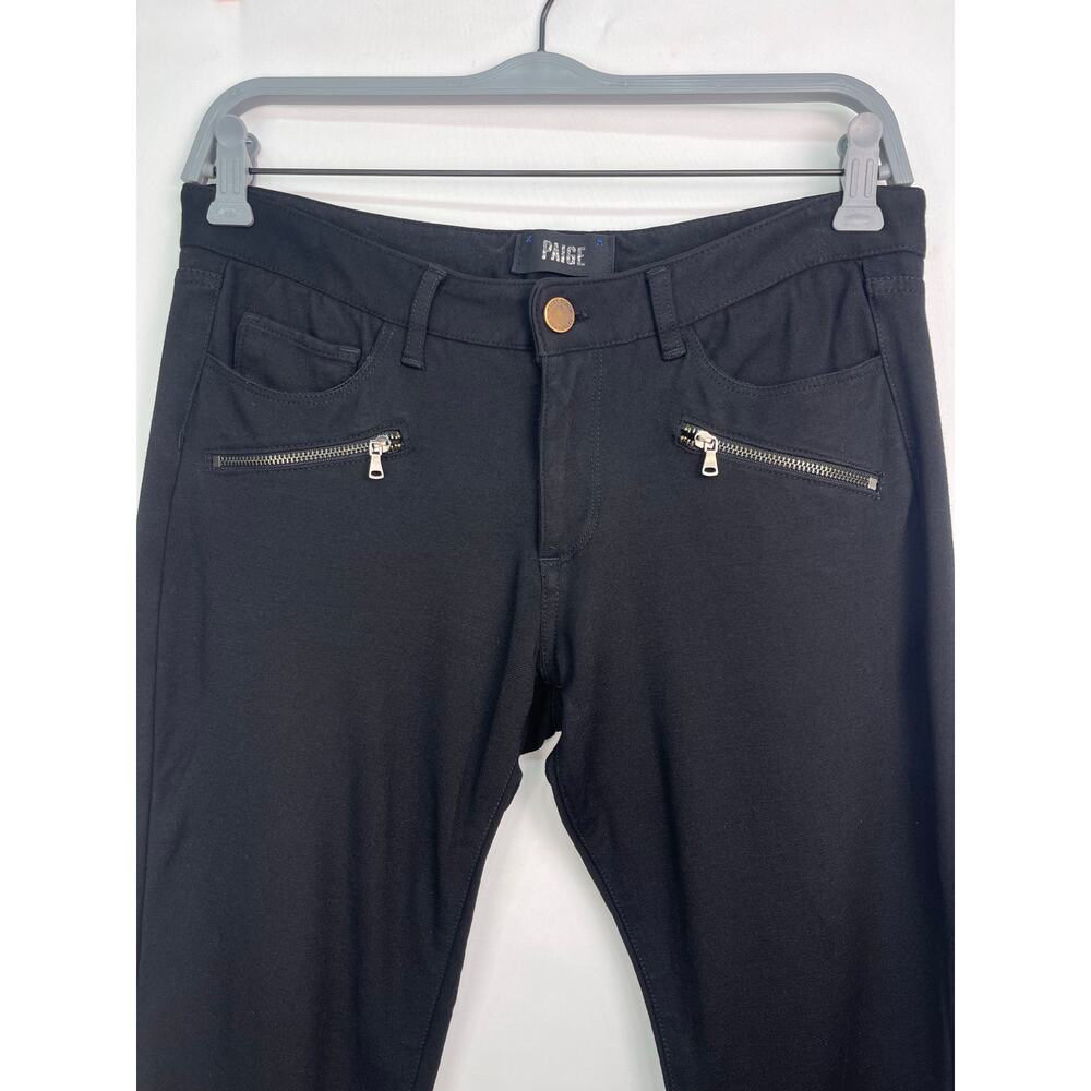 PAIGE Black Stretch Skinny Jeggings Zip Pocket Pants Size 29 - Picture 3 of 11